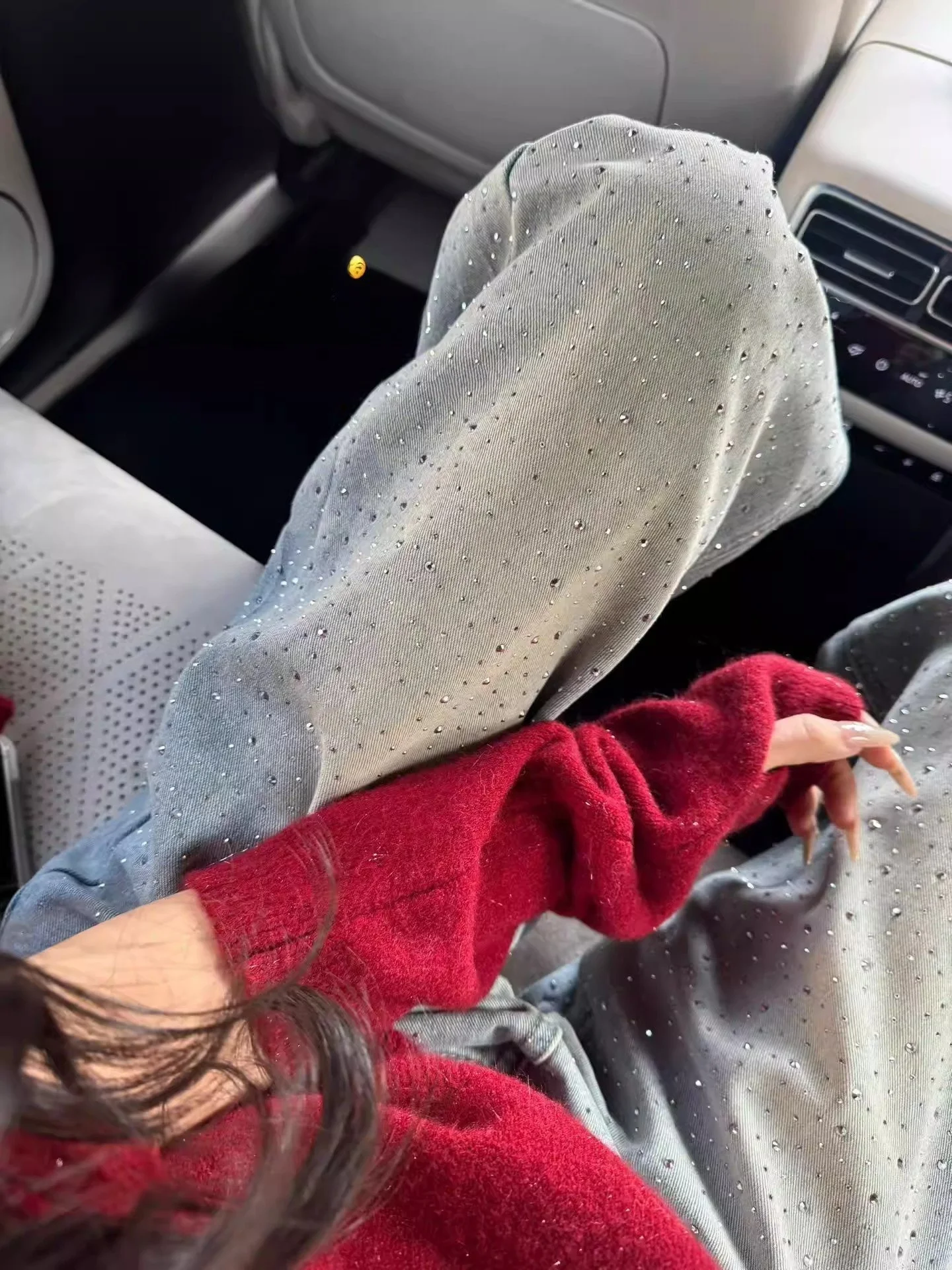 

Женские зимние джинсы Tianxing с флисовой подкладкой, высокой талией, прямым кроем, модные, с бриллиантовой отделкой, свободные, стройнящие, премиум-класса