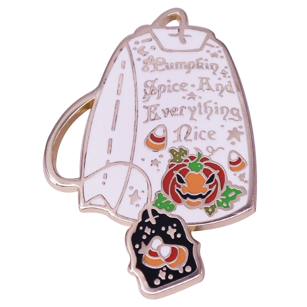 Badge Brooch backpack Pumpkin Halloween Cartoon Anime SPOOKY TEA FILTER