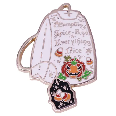 Badge Brooch backpack Pumpkin Halloween Cartoon Anime SPOOKY TEA FILTER