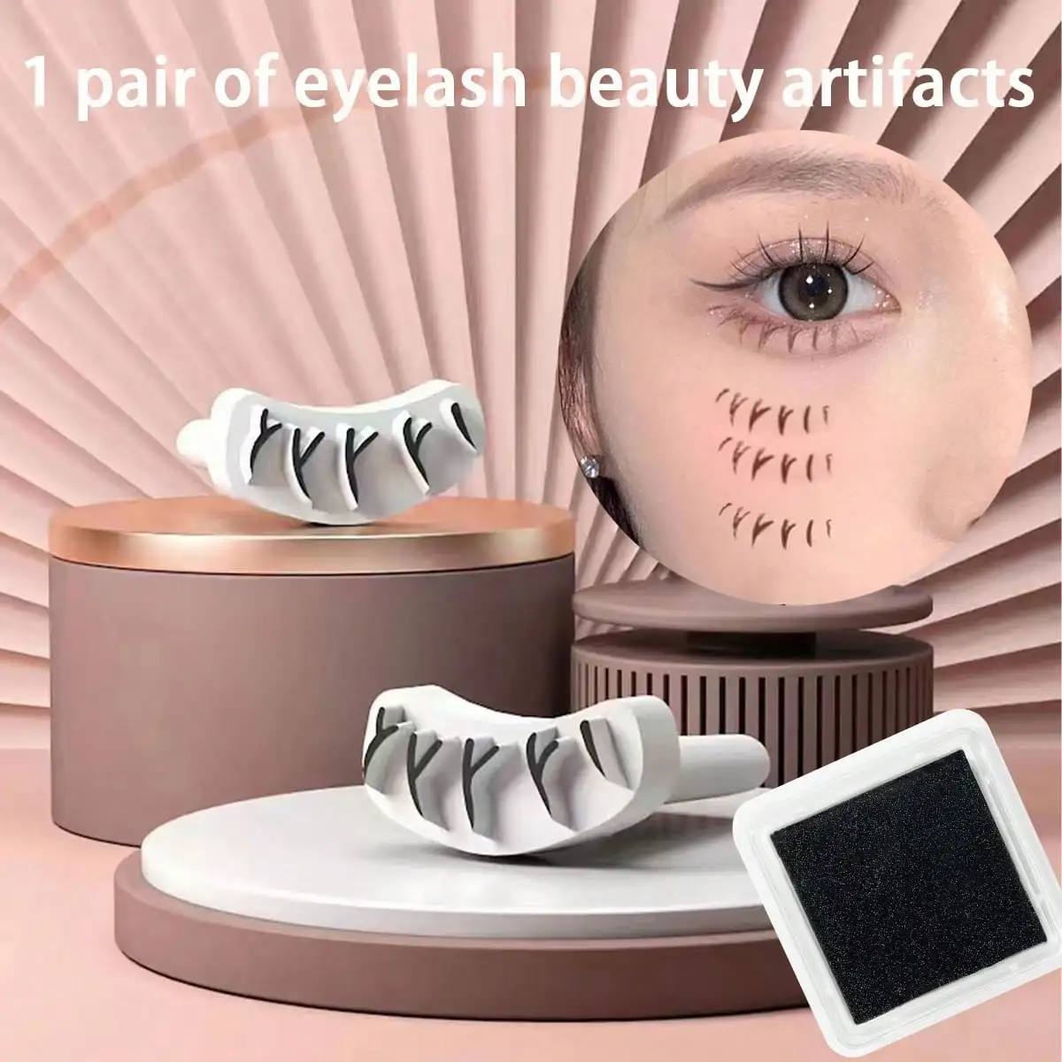 ختم الرموش السفلية ، الرموش الصناعية ، تقليد الرموش الاصطناعية الحقيقية ، ختم بطانة العين ، زوج واحد #6