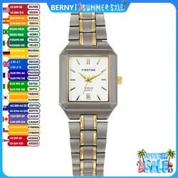 BERNY Square Titanium Quartz Watch for Women Calendar Luxury Gold Tone Wristwatch Waterproof Ultralight Waterproof Ladies Watch