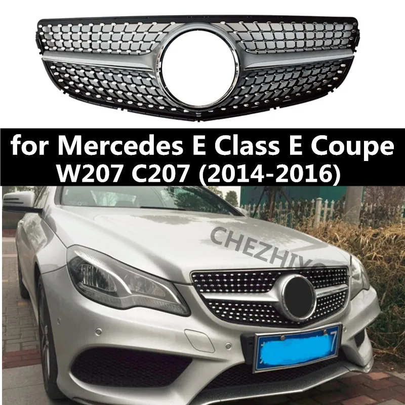 

Diamond Bumper Front Grille For Mercedes E Class W207 E Coupe C207 2014-2016 ABS Bumper Grille E200 E320 E350 E400 without Logo