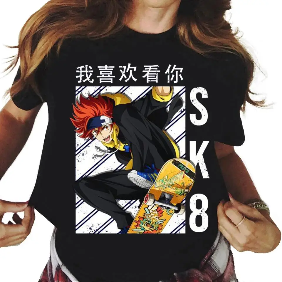 Hot anime sk8 das unendlich T-Shirt Männer Frauen kawaii Cartoon Skateboard Grafik druck Kurzarm plus Größe Unisex T-Shirt