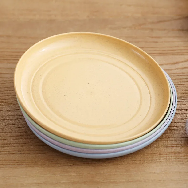 Wheat Straw Tableware Spit Bone Household Bone Dish Table Garbage Sorting Plate Fruit Snack Cake  Dessert Plate