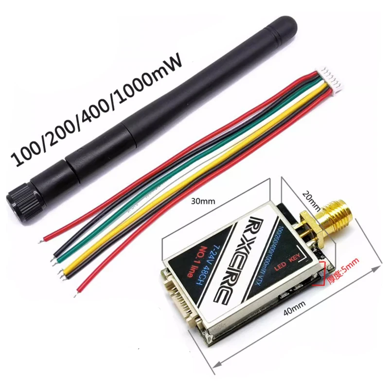 5.8G 1W Long Range Transmitter VTX 48CH 100/200/400/1000mW Switchable Transmitter with OSD/Pitmode/Smartaudio For RC FPV Drone