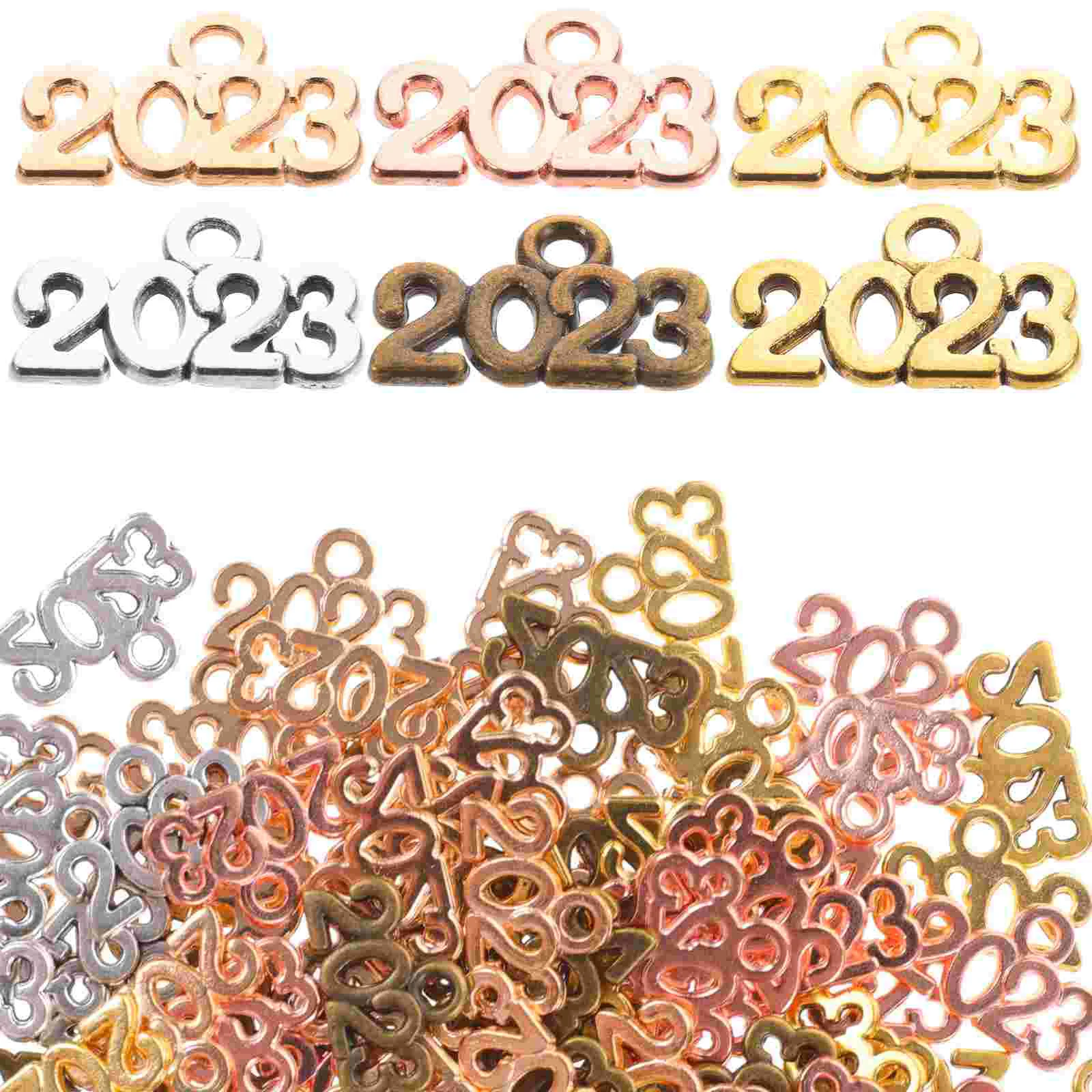 100 Pcs 2023 Pendant Charms Jewelry Decorations DIY Keychain Alloy Making Accessory Accessories Necklace