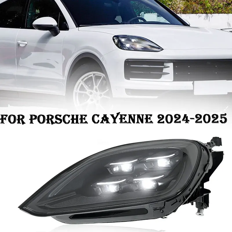 

Стайлинг автомобиля для Porsche Cayenne, светодиодные фары 2024 2025, фары Cayenne DRL, указатель поворота, дальний свет, линза для проектора «ангельский глаз»