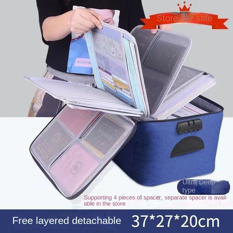 [Five-layer Document Package] Multi-layer Document Storage Bag Multi-functional Box Important Document Credit Card Package