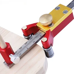 3 IN 1 Wheel Marking Gauge Aluminum Alloy Scribe Tool Adjustable Precision Scriber Parallel Line Drawing Tool Woodworking DIY