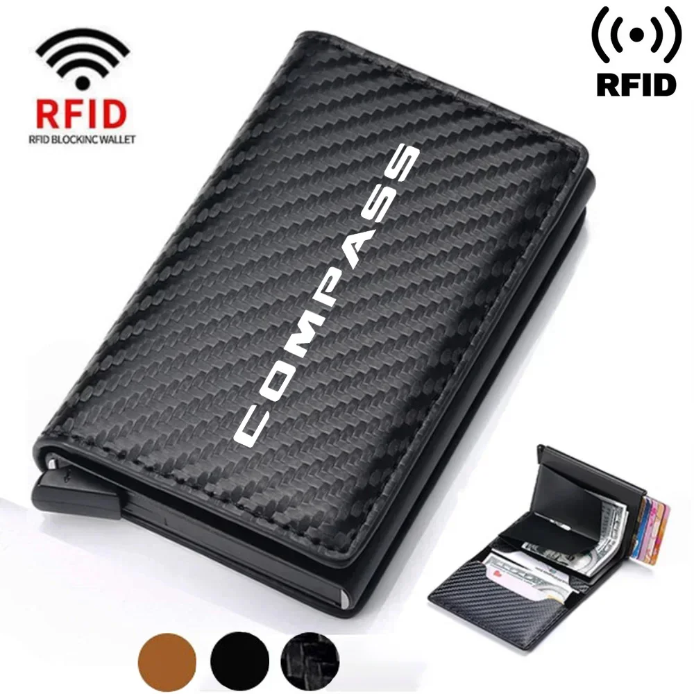 Rfid Credit Card Holder Men Wallets Bank Cardholder Leather Wallets For Jeep WRANGLER CHEROKEE COMPASS PATRIOT TRAIL RUBICON 