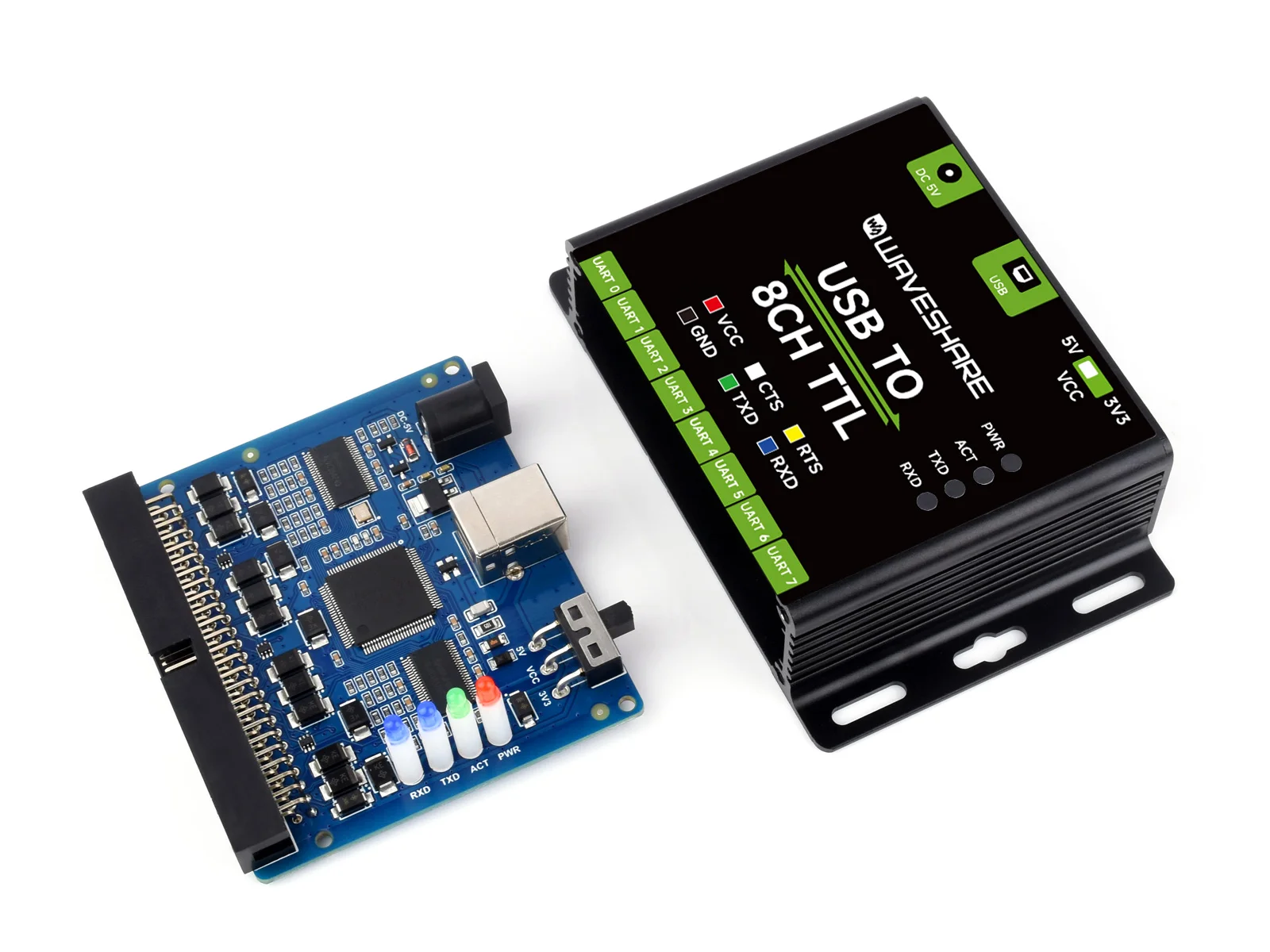 Industrial USB TO 8CH TTL Converter, USB to UART, Multi Protection Circuits, Multi Systems Support, USB To TTL Adapter