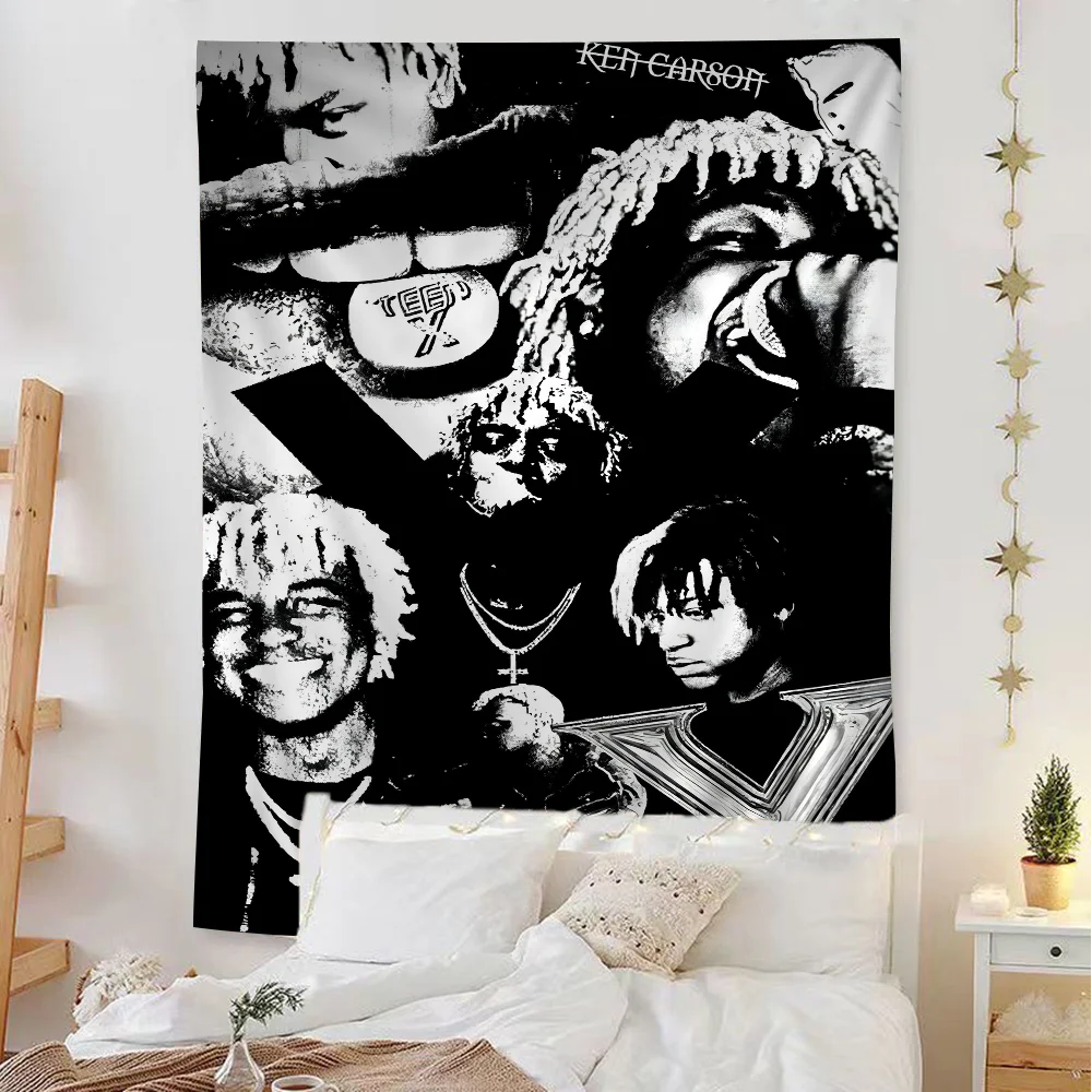 Rapper Ken Carson A Great Chaos Printed Large Wall Tapestry Wall Hanging Decoration Household Decor Blanket