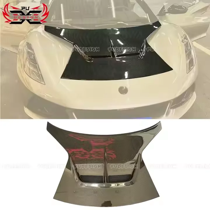 For Lotus Emira Dry Carbon Fiber V Style Front Hood Vented Bonnet
