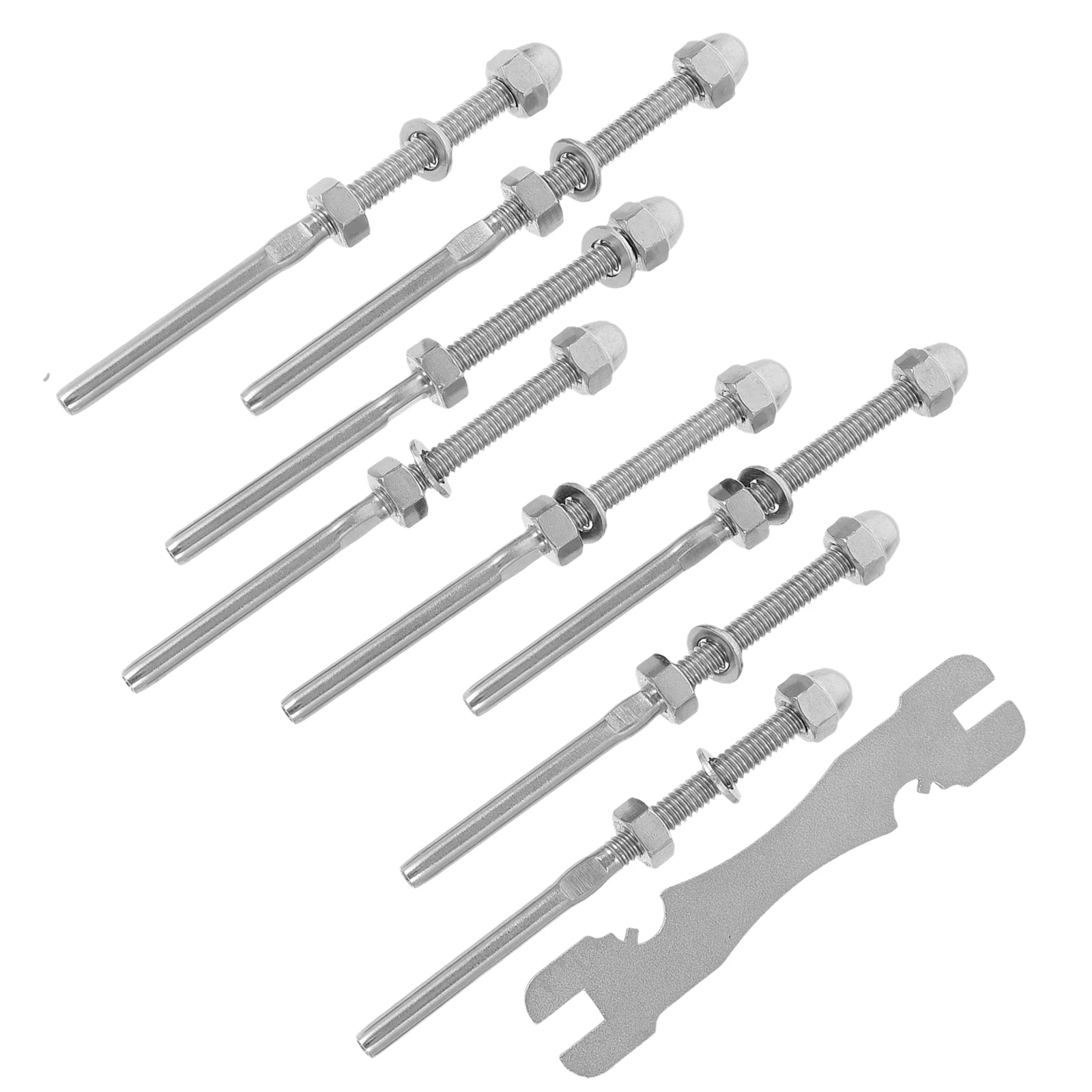 

8pcs Stainless Steel Cable Railing 1/8 Deck Railing Kit Anti-Twisting Screws Threaded Studs Easy Install
