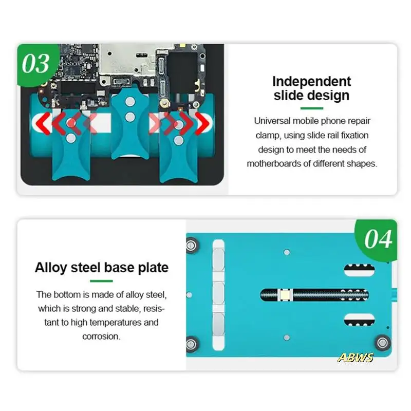 

RL-601L PLUS Universal IC Chip And PCB Repair Tools: Double-Slot Motherboard Jig Board Holder For Phones