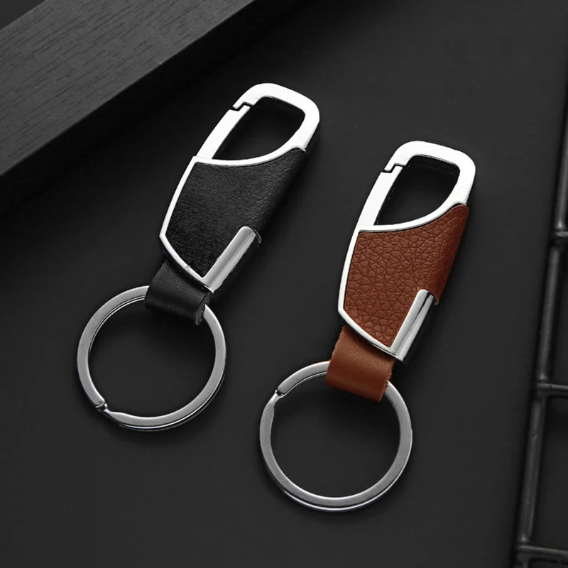 1 Stück Einfacher, Moderner und Kreativer Zinklegierung-Leder-Schlüsselanhänger, Unisex Metall-Taillen-Schlüsselanhänger, Geschenk-Schlüsselring, Auto-Schlüsselanhänger