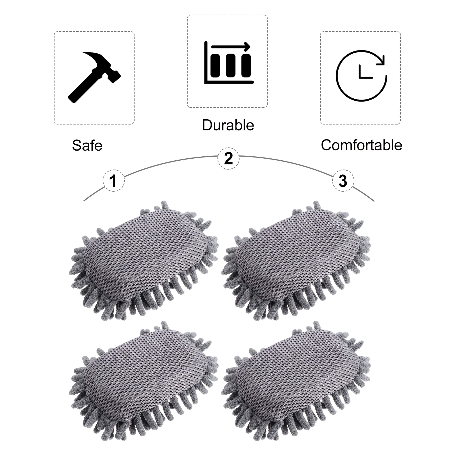 4 шт. ластик для доски премиум-класса из синели, без пыли, тряпка для доски, портативный моющийся очиститель для школьной и офисной домашней доски, ручка для ладони