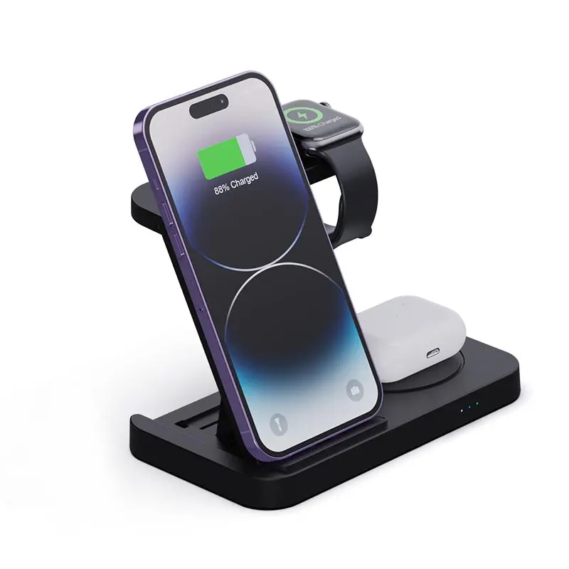 Multi-functional 4-in-1 folding wireless charger, easy to carry and storage, does not take up too much space