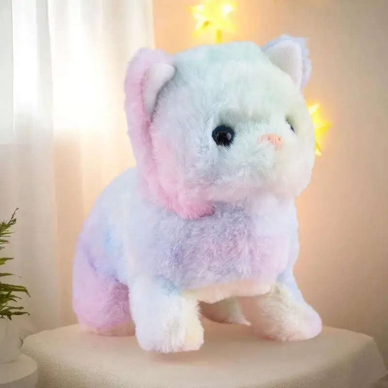 Giocattolo Elettronico per Gatti in Peluche, Simulazione di Animale Domestico Interattivo con Movimento e Suoni ​ ​