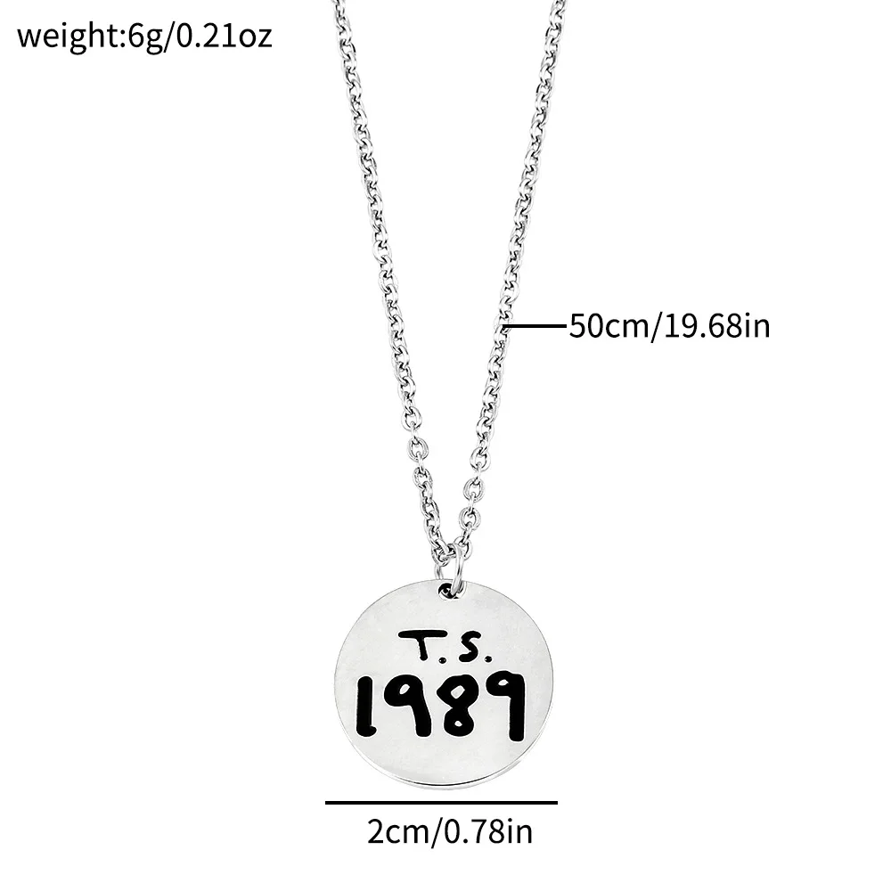 Taylor Swift TS 1989 Creativity Letter Pendant Necklace Hang Tag Jewelry Accessory Trendy Item for Fans view 5