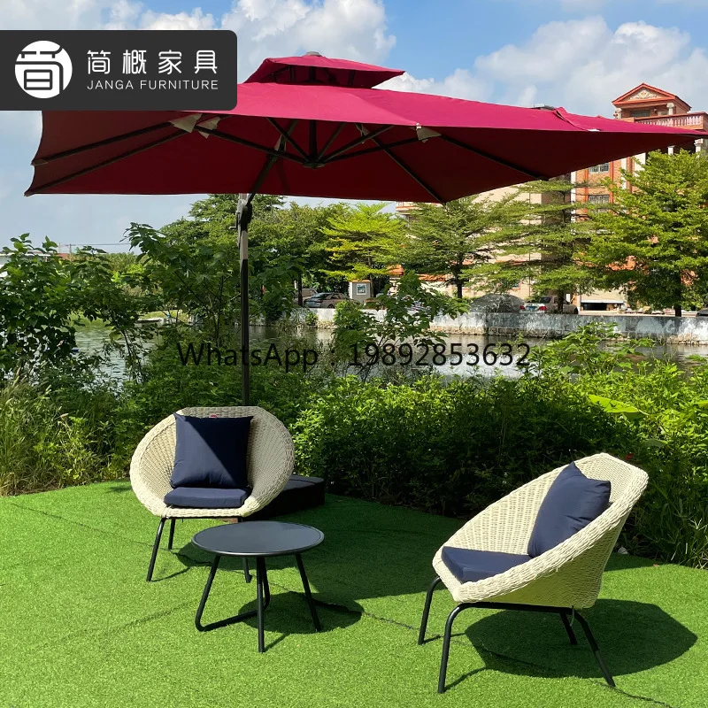 LYY Outdoor Furniture Villa Hotel HomestayView Room Resort Rattan Sofa Outdoor Terrace Waterproof Sunproof and Chairs