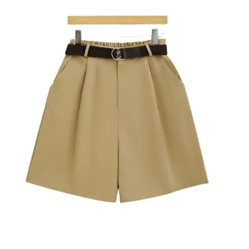 

Summer Large Size Shorts Women 2022 Suit Medium Pants High Waist Wide Legs Loose Casual Pants