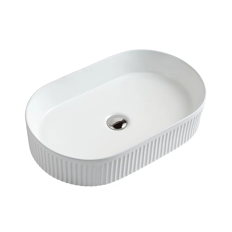 

High Quality Hotel Oval White Vessel Bathroom Sink White Ceramic Wash Hand Washing Basin