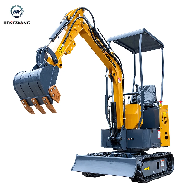 HW10 Excavator Diesel 1 Ton Mini Excavator Bagger 1T Digger Agricultural  Machinery Farm Tractor Gardening Tools Factory Custom