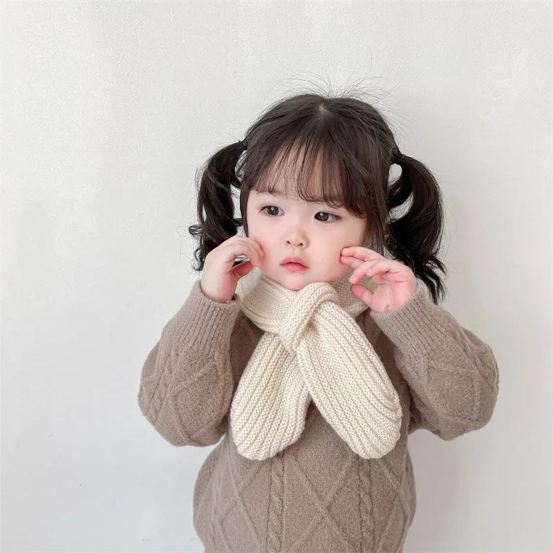 Candy Color Baby Knitted Scarf Autumn Winter Warm Scarves for Toddler Infant Toddler Neck Warm Fashion Baby Girl Boy Scarves