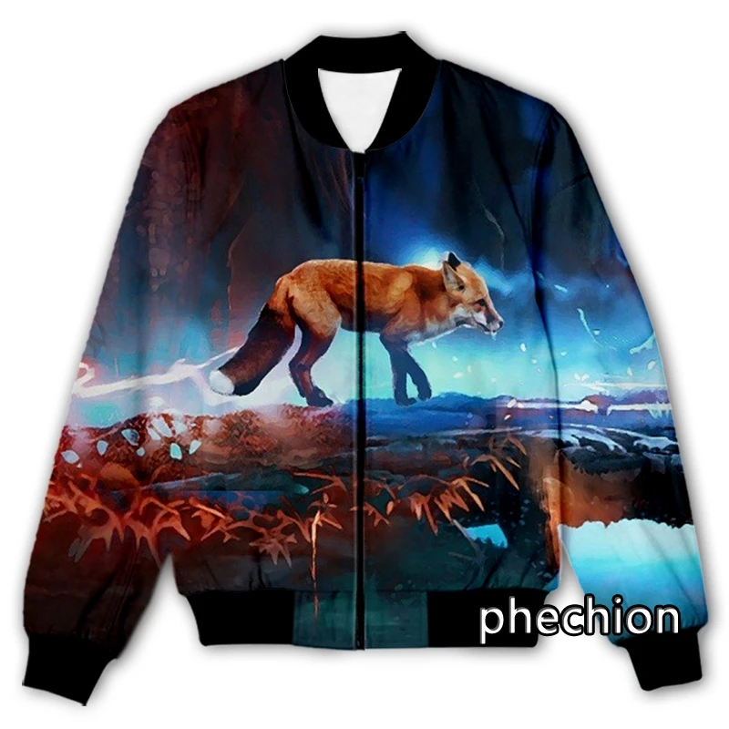 

phechion New Men/Women Animal Fox 3D Printed Casual Jacket Fashion Streetwear Men Loose Sporting Jacket & Coat Q150