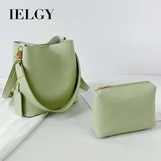 IELGY Shoulder Bag Bucket shape Crossbody bag for women fashion capacity: can put case iPhone 12 pro max