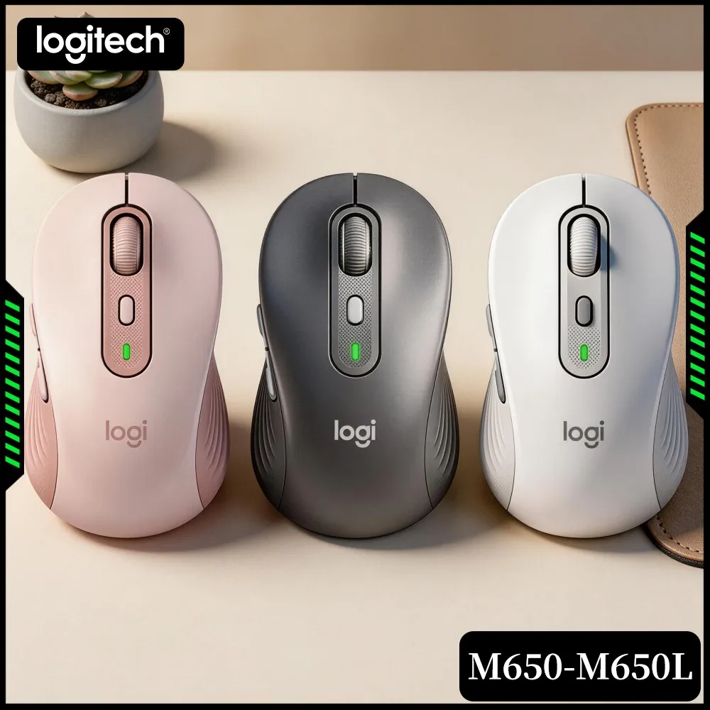 Logitech M650L Signature Wireless Mouse Adjustable DPI Multi Device Pairing Comfort Contour Recycled Plastic Laptop  M650 mouse