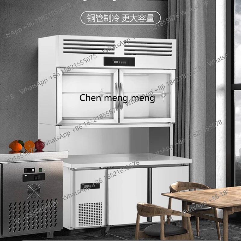 

Wall-mounted upper refrigerated lower frozen child and mother display cabinet desktop refrigerator commercial wall cabinet