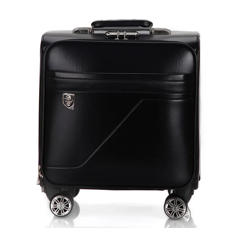 Men Business Travel Rolling Luggage suitcase Underseat Carry on Suitcases 18 Inch Travel Luggage bag with 4 Spinner Wheels