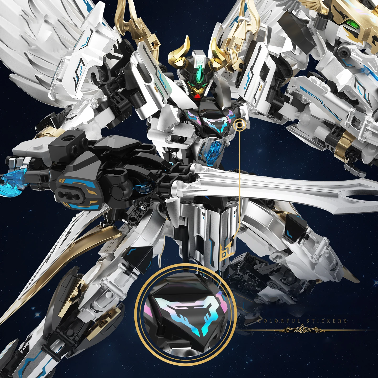 JAKI Seria Mecha Transformujący się Robot Pegaz Model do Składania Klocki Zabawka Edukacyjna Prezent Urodzinowy dla Chłopca