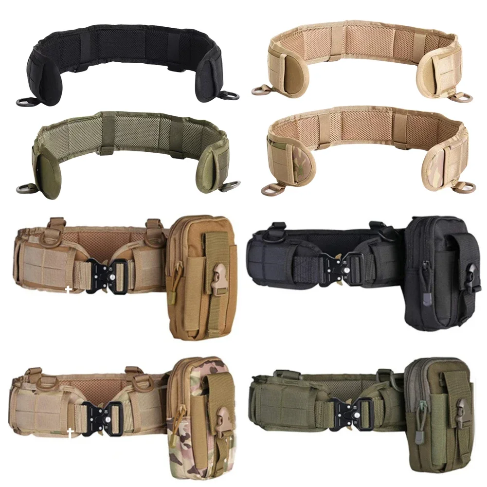 Tactical Battle Belt Hunting Set Belt Multifunction Outdoor Military Inner Waist Belt With Phone Tool Bag For CS Shooting