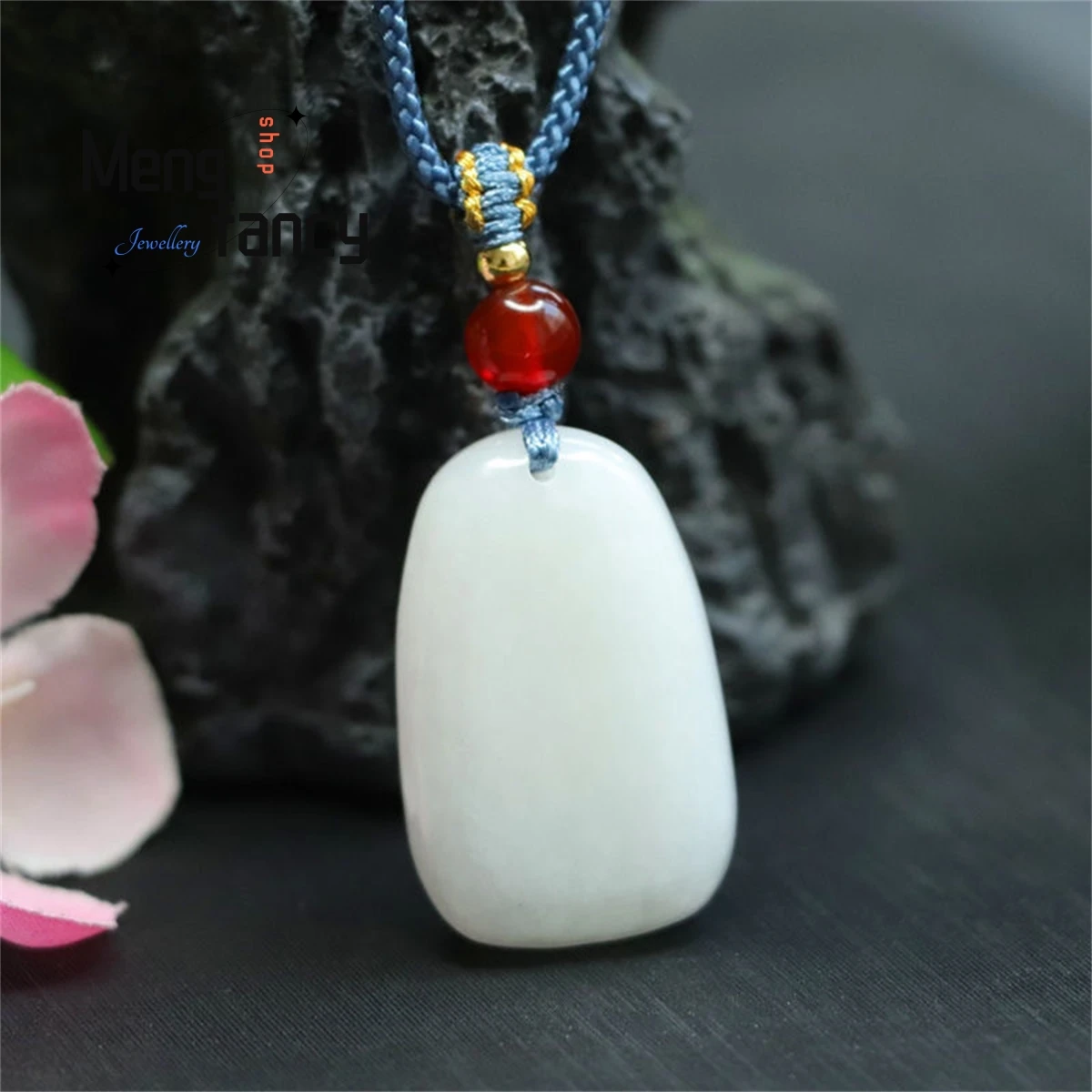 

Natural Hotan Sheepskin White Jade Wushi Brand Pendant Simple Boutique Personalized Fashion Men Women Fine Jewelry Holiday Gift