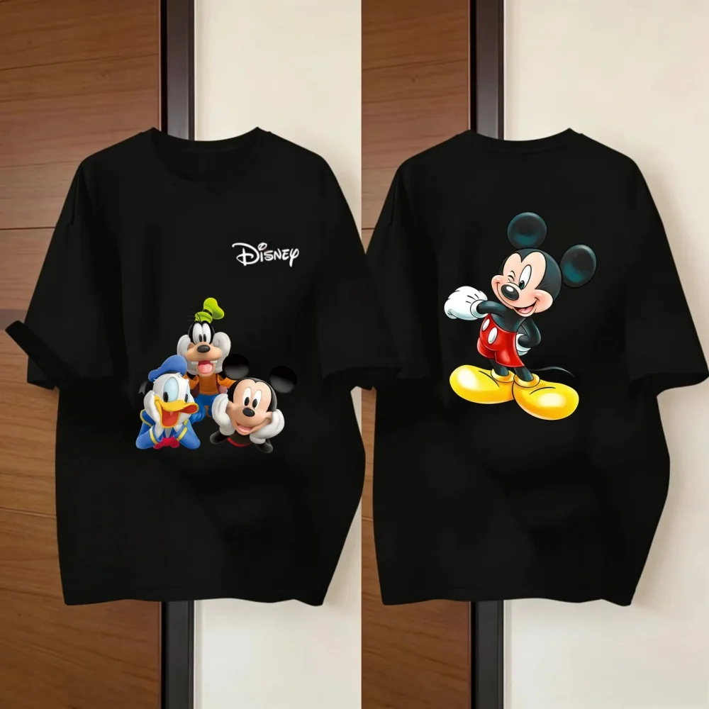 

2026Disney Mickey Mouse Minnie Donald Duck Goofy Print T-shirt Men Women Casual Short Sleeve Tee Tops