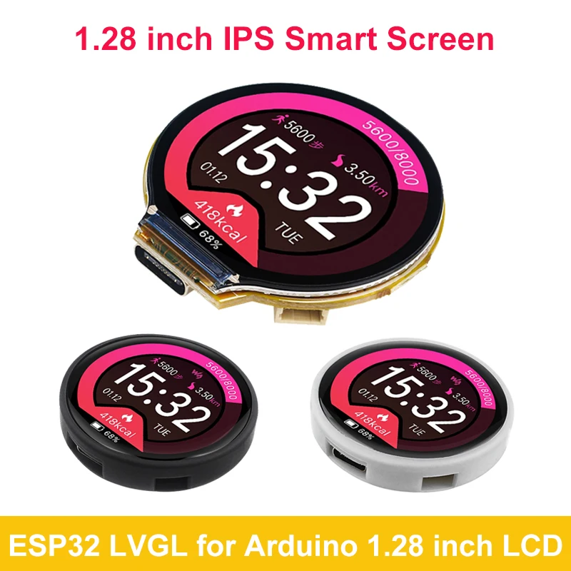 

ESP32 LVGL for Arduino Development Board 1.28 Inch IPS Smart Screen 240x240 Display TFT LCD Module With WiFi & Bluetooth