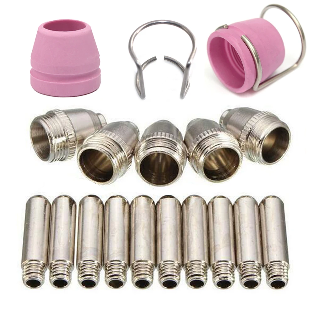 26Pcs Welding Nozzle Plasma Cutter 60A AG-60 AG60 Tip Electrode Consumable Accessories Kit of High Temperature Resistance