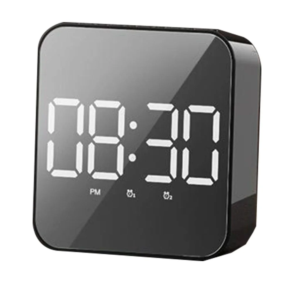 Battery Powered LED Alarm Clock Multi-Function Clock Power Saving Mode Snooze Function 7 Modes Dual Power Options Night Mode