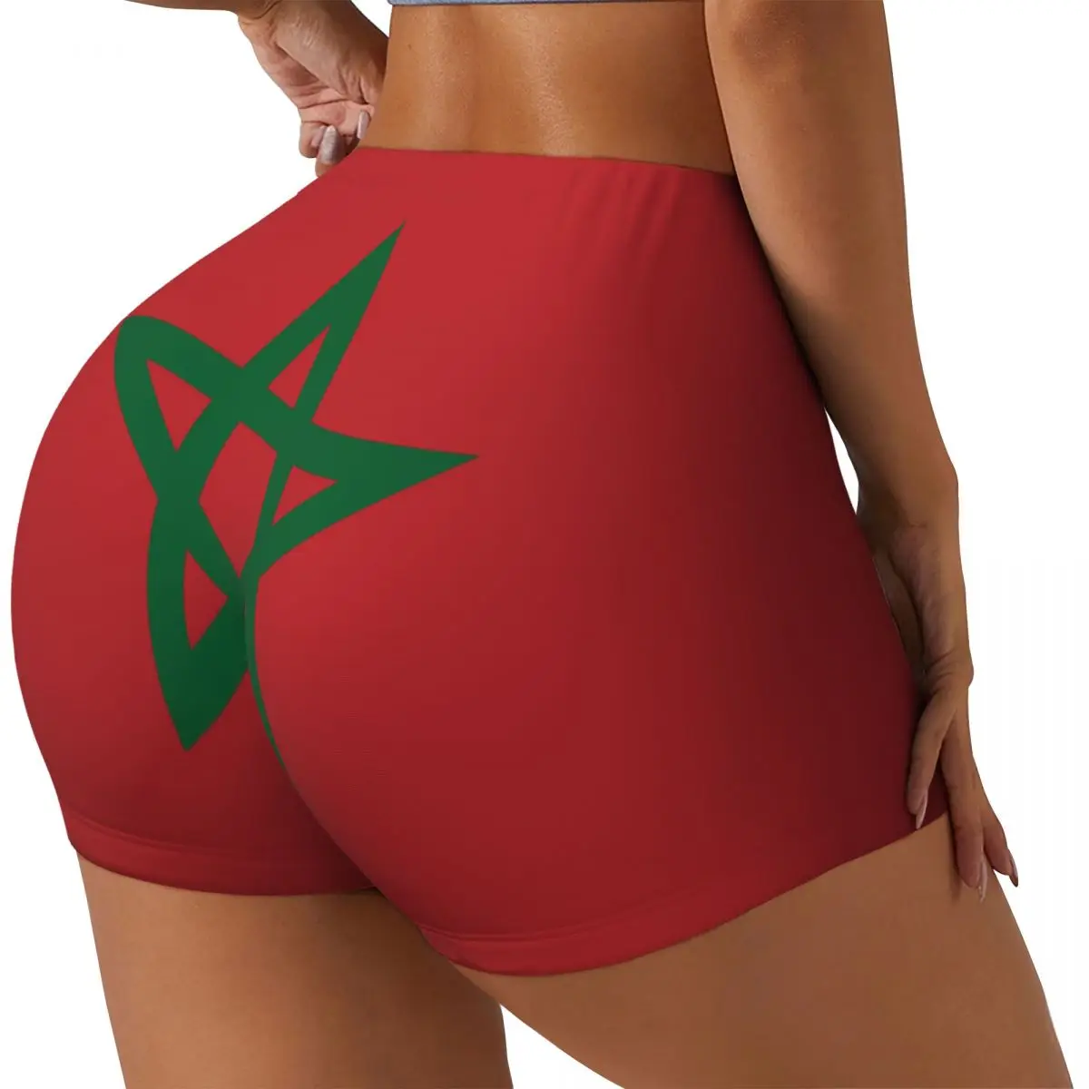 Women Yoga Shorts Morocco Flag Workout Shorts Fitness quick-dry Ladies Yoga Gym Running Short Pants Sportswear