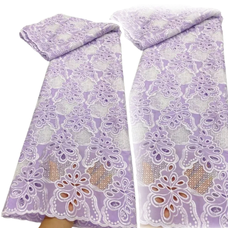 

Purple 2025 High Quality African Nigerian Milk Silk Sequence Lace Fabric Guipure Cord Laces for Wedding Party Sewing TP1205