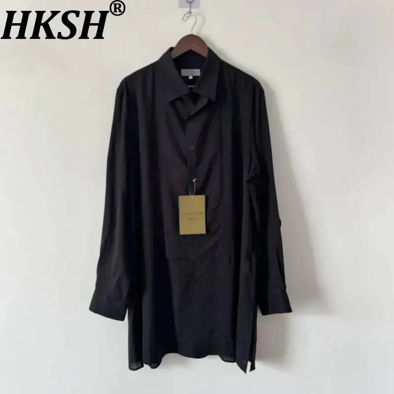 HKSH Yamamoto Style Spring Summer New Men Tide Dark Shirt Punk Japanese Fashion High Street Light-Luxury Vibe Y2K Shirts HK26382