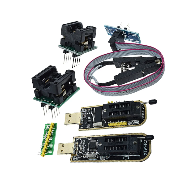 CH341A XTW100 24 25 Series EEPROM Flash BIOS CH341 USB Programmer Module + SOIC8 SOP8 Test Clip For EEPROM 93CXX / 25CXX / 24CXX