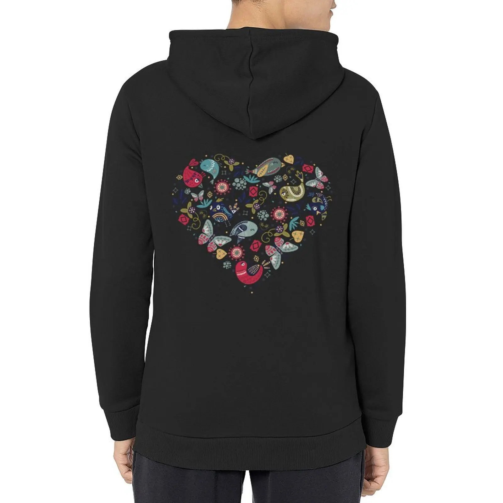 

Nordic Style With Birds, Flowers and Butterflies Hoodie men's sweat-shirt anime clothing new in hoodies and blouses