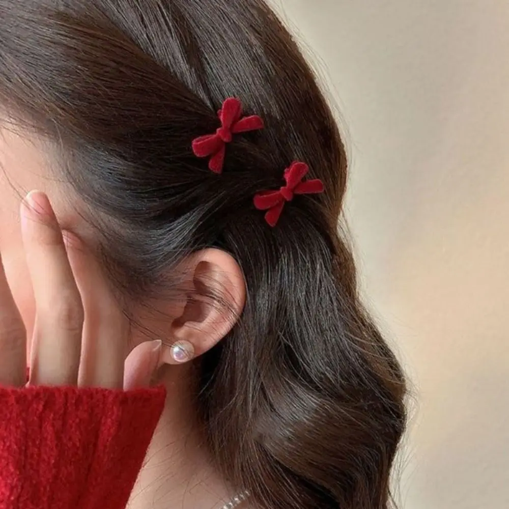 Moda Donna Fiocco Copricapo Fiocco Forcina in velluto Accessori per capelli dolci Strumenti per lo styling dei capelli Fermagli per capelli Bowknot Mini forcine