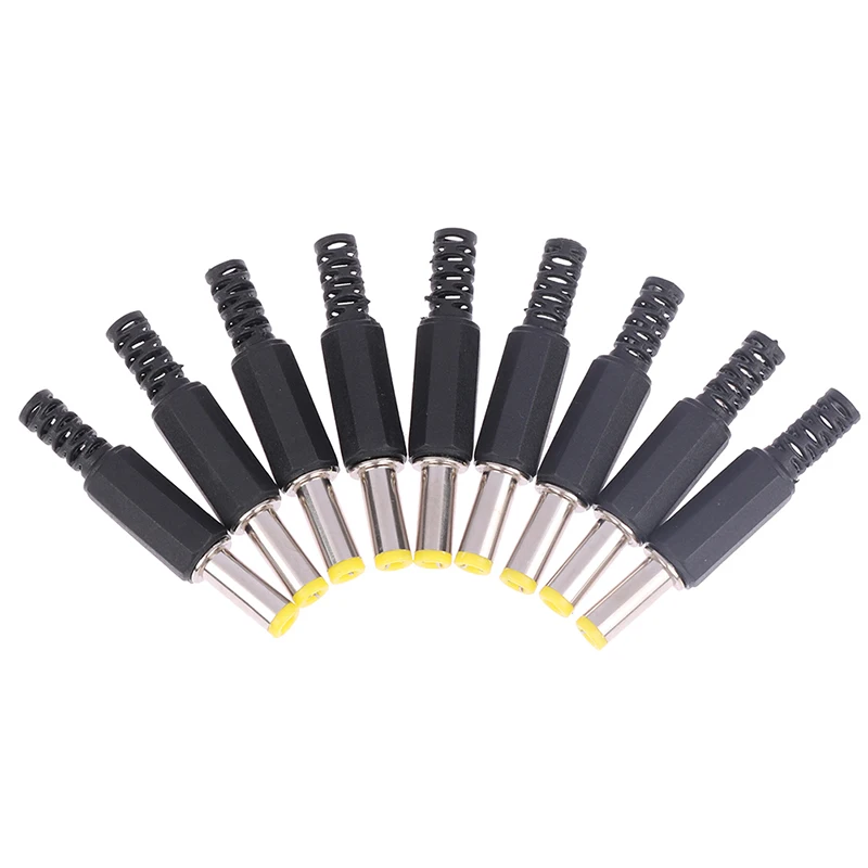 Latest 10Pcs High Quality DC Power Male Plug 5.5*2.1*14MM Adapter Connector Plug  Welded DC Head