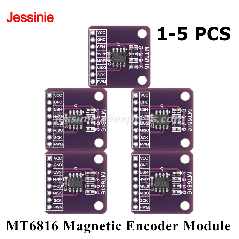 5pcs/1pc MT6816 High Speed High Precision Magnetic Encoder Magnetic Induction Angle Position Measurement Sensor Module