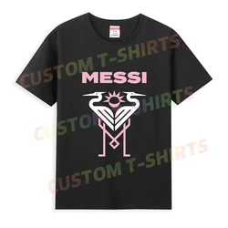 T-shirt de emblema preto Messi Inter Miami masculino, mangas curtas, T legal, streetwear Hip Hop, 100% algodão, venda quente, verão, 2022